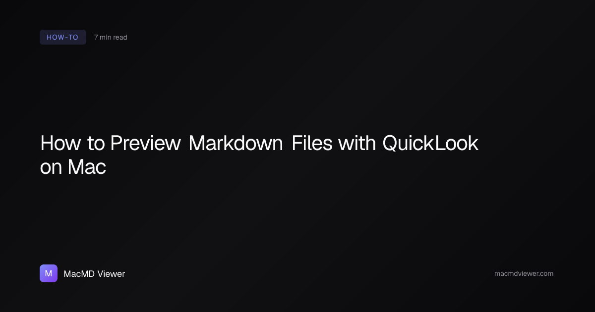 Markdown QuickLook for Mac — Complete Setup Guide (2026)