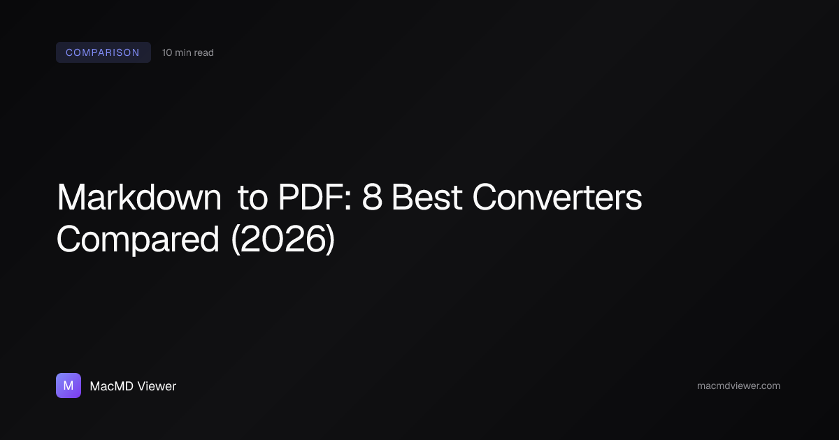 Markdown to PDF: 8 Best Converters Compared (2026)