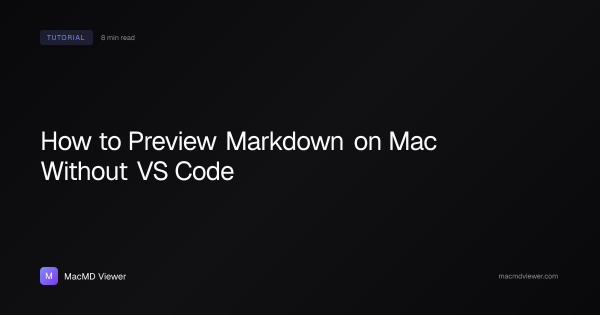 Preview Markdown on Mac Without VS Code